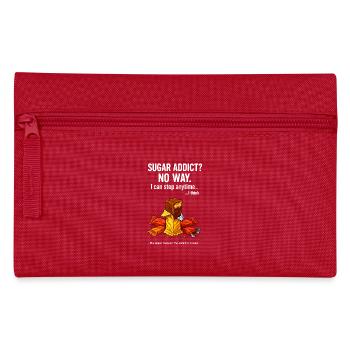 Sugar Addict No Way Funny Self Improvement Tee - Pencil Case - red - Front