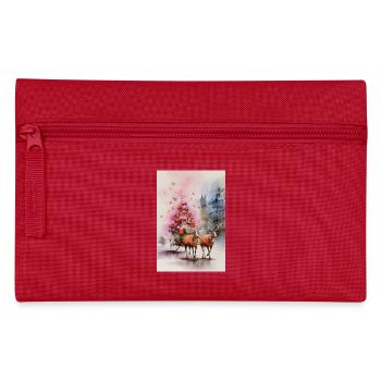 Rentierschlitten-Weihnachtsaquarell - Federtasche - Rot - Vorne