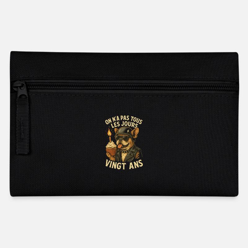 Chien biker fête: vingt ans - Trousse - noir