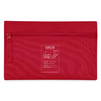 Vintage Paper Clip Patent Blueprint Diagram - Pencil Case - red - Front