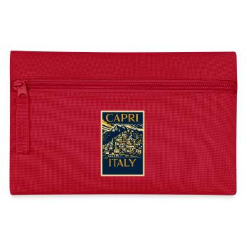 Capri Italy – Navy & Gold Vintage Poster Art Deco - Pencil Case - red - Front