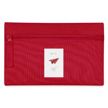 crois avec un avion en papier - Trousse - rouge - Devant
