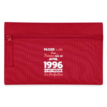 30th Birthday - Born in April 1996 - Pencil Case - red - Front