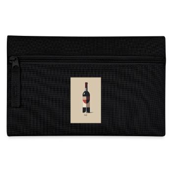 Wein Design minimalistisch läuft Spruch - Federtasche - Schwarz - Vorne