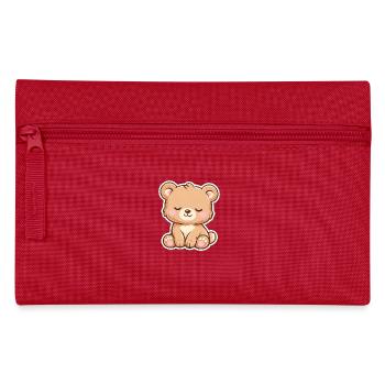 Cute Pastel Sleeping baby Bear Kawaii style - Pencil Case - red - Front