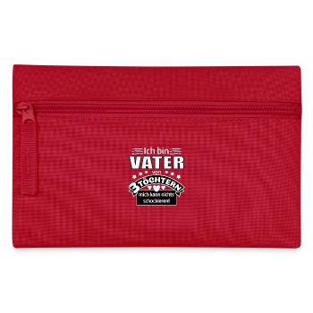 Vater von 3 Töchtern - Federtasche - Rot - Vorne
