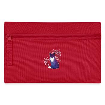Fuchs Japanisch Kirschblüten Geschenk - Federtasche - Rot - Vorne