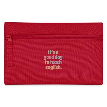 Professeur d’anglais - C’est une bonne journée pour enseigner l’anglais - Trousse - rouge - Devant