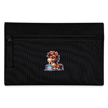 Horse Foal Pony Birthday - Pencil Case - black - Front