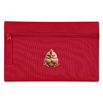 Hahn grimmig 3 - Federtasche - Rot - Vorne