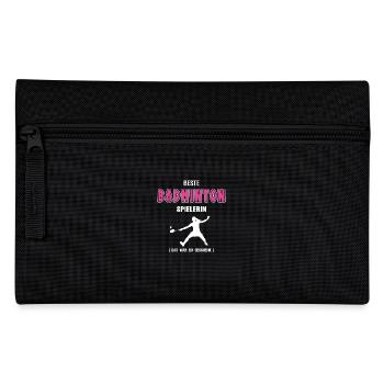 Beste Badminton Spielerin Badmintonerin - Federtasche - Schwarz - Vorne