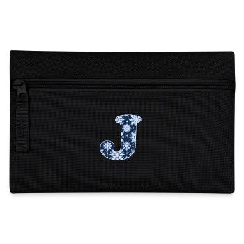 Letter J Snowflakes - Pencil Case - black - Front