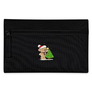Bärchen schmückt Weihnachtsbaum - Federtasche - Schwarz - Vorne