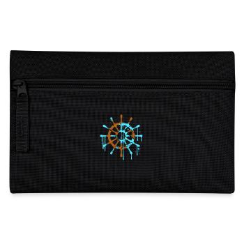 Ship Steering Steering Steering Wheel Sailing Graffiti - Pencil Case - black - Front