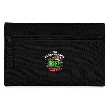 lieber weihnachtsmann weihnachtsshirt damen Herren - Federtasche - Schwarz - Vorne