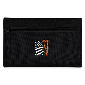 Baumpfleger Flagge Wald Holzfäller Geschenk - Federtasche - Schwarz - Vorne