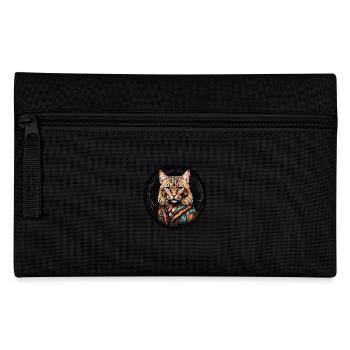 Bengalkatze Bengal Katzenportrait Aquarelltechnik - Federtasche - Schwarz - Vorne