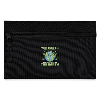 The Earth Does Not Belong To Us Earth Day Planet - Federtasche - Schwarz - Vorne