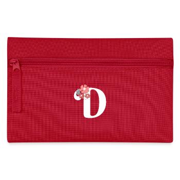 Minimalistischer Blumenbrief - Federtasche - Rot - Vorne