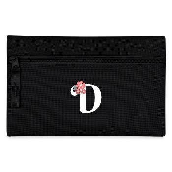 Lettre d fleurs minimalistes - Trousse - noir - Devant