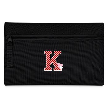Buchstabe k Herz - Federtasche - Schwarz - Vorne
