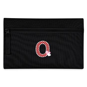 Letter o heart - Pencil Case - black - Front