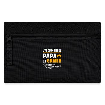 2 titres papa et gamer geek gaming cadeau humour - Trousse - noir - Devant