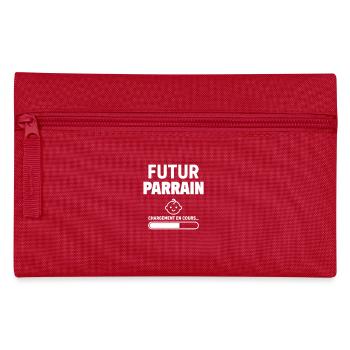 Ankündigung der Schwangerschaft Zukünftiger Pate Lustiger Humor - Federtasche - Rot - Vorne