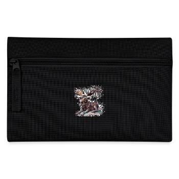 Elch Insel Palme - Federtasche - Schwarz - Vorne