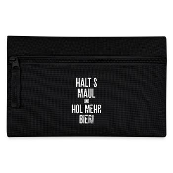 Halts Maul und hol Bier - Federtasche - Schwarz - Vorne