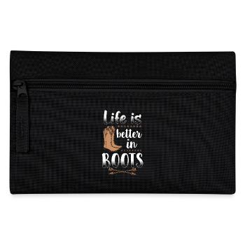 Life Is Better In Boots - Federtasche - Schwarz - Vorne