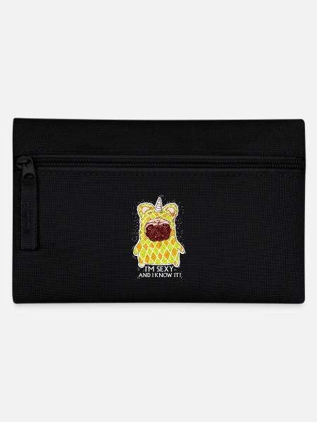 Dog in costume with unicorn - Pencil Case - black
