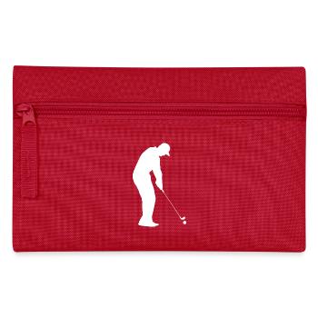 Golf Golfer Golfspieler Golfplatz - Federtasche - Rot - Vorne