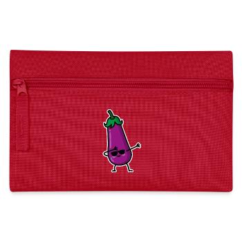 Dab Dabbing Aubergine Penis Emoji SMS meme Sex - Federtasche - Rot - Vorne