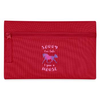 Pferdefan Pferd Reiten Mädchen Reiterhof Geschenk - Federtasche - Rot - Vorne