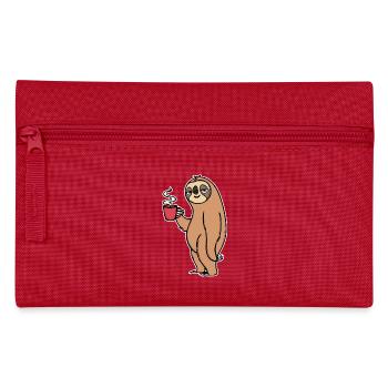 Animal Late Riser Sloth Mammal Lazy Tired - Pencil Case - red - Front