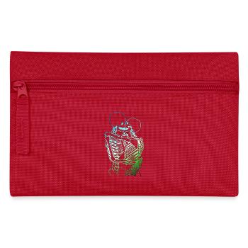 skull skeleton death halloween horror black dead - Pencil Case - red - Front