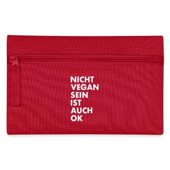 Nicht vegan sein ist auch ok - Federtasche - Rot - Vorne