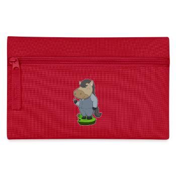 Pferd Bräutigam Ehering Hochzeit - Federtasche - Rot - Vorne