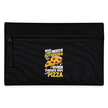 Cadeaux de pizzeria, Tshirt de pizza - Trousse - noir - Devant