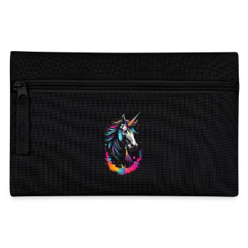 Colorful Neon Unicorn - Fantasy Dreamscape - Pencil Case - black - Front