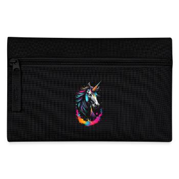 Colorful neon unicorn - a dream landscape - Pencil Case - black - Front