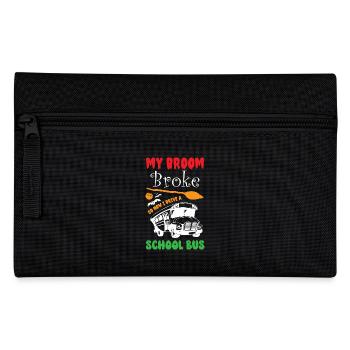 Funny Witch School Bus Driver Halloween - Pencil Case - black - Front