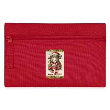 Christmas sheep with hot chocolate - Pencil Case - red - Front