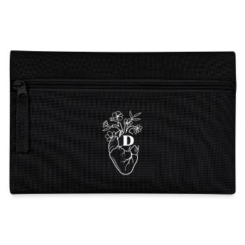 Lettre d cœur anatomie floral blanc - Trousse - noir - Devant