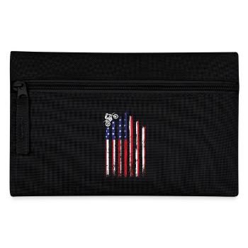 Dirt Bike Rider US Flag MX Motocross Supercross - Pencil Case - black - Front
