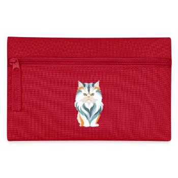 Katze Vektor Kunst mit lebendiger Farbillustration - Federtasche - Rot - Vorne