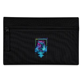 Alligator Krokodil Reptil Raubtier Neon Bunt Kunst - Federtasche - Schwarz - Vorne