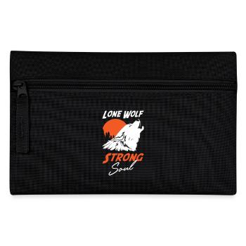 Lone Wolf Strong Soul - Pencil Case - black - Front