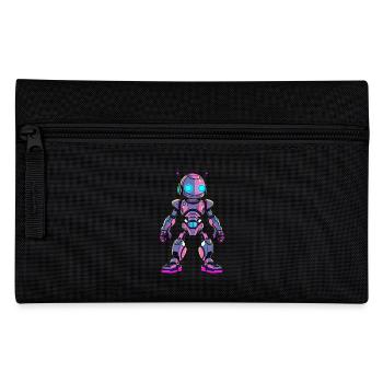 KI - Futuristischer Neon-Roboter - Federtasche - Schwarz - Vorne